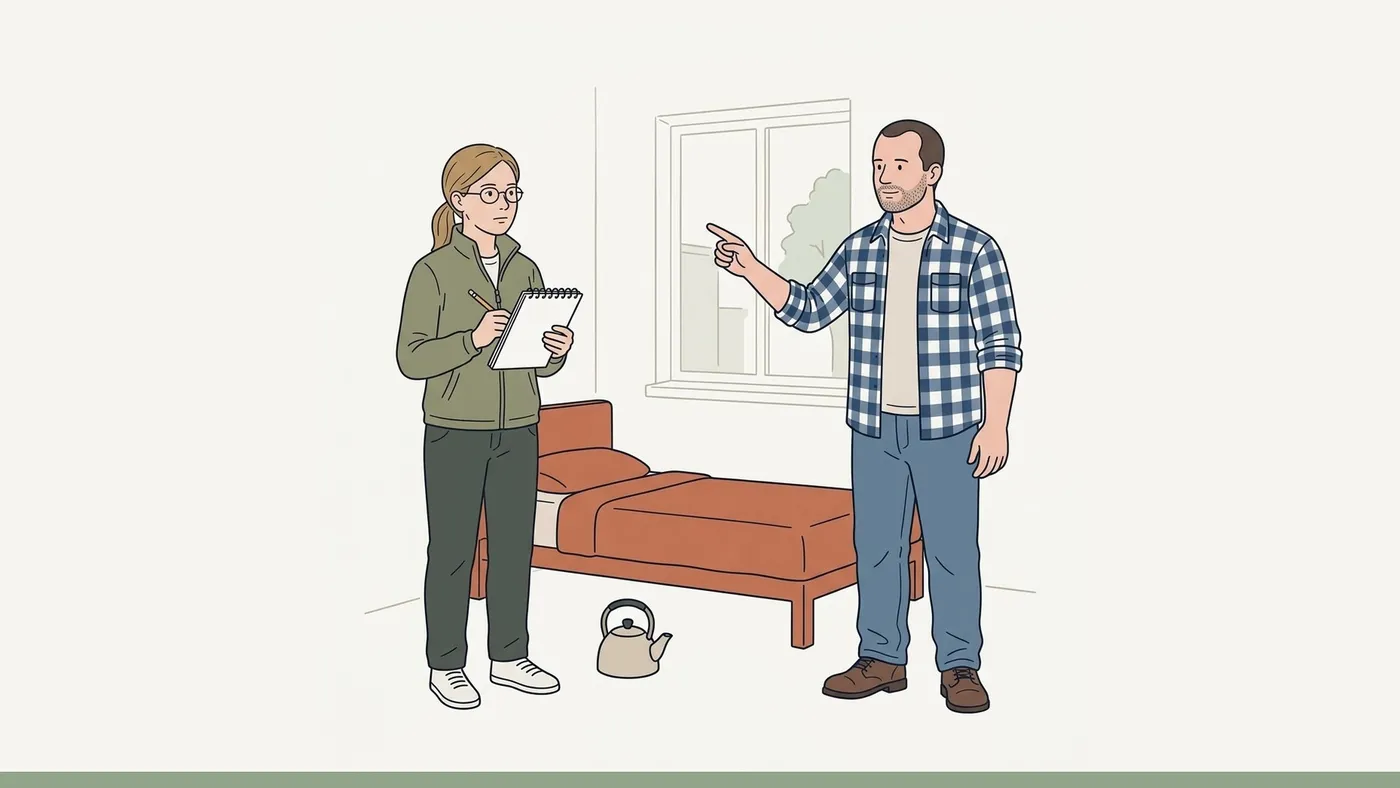 Illustration for lesson A1.2 The empty flat