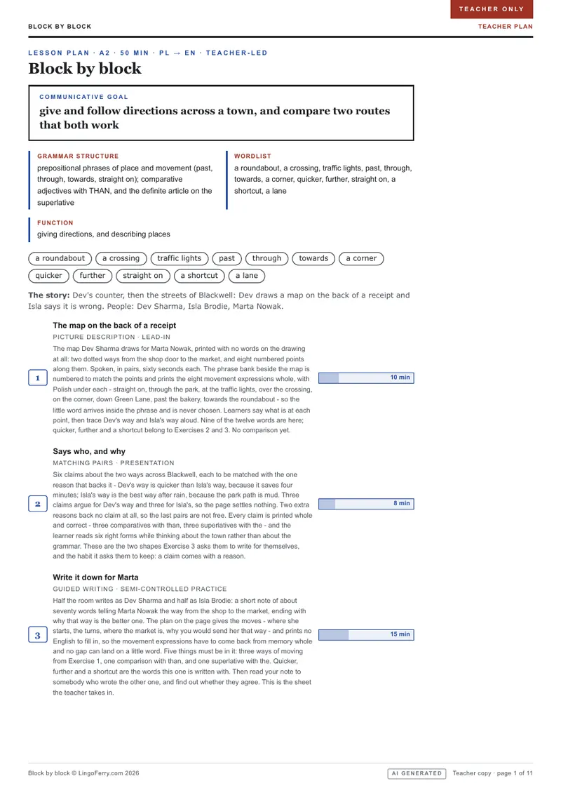 Teacher pack · lesson plan