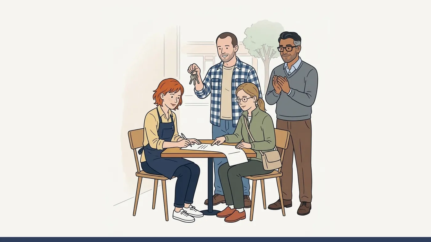 Illustration for lesson B2.6 Four names on one lease